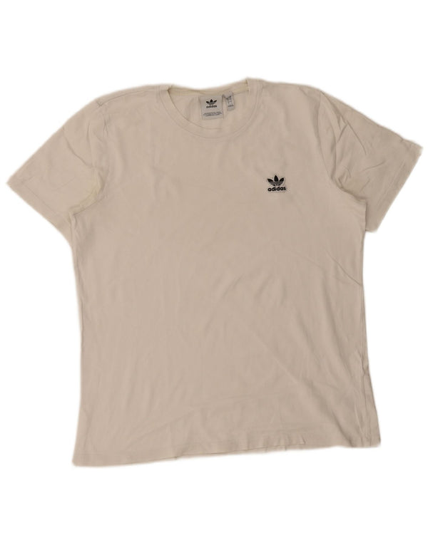 Adidas - Camiseta para hombre, talla grande, algodón blanco