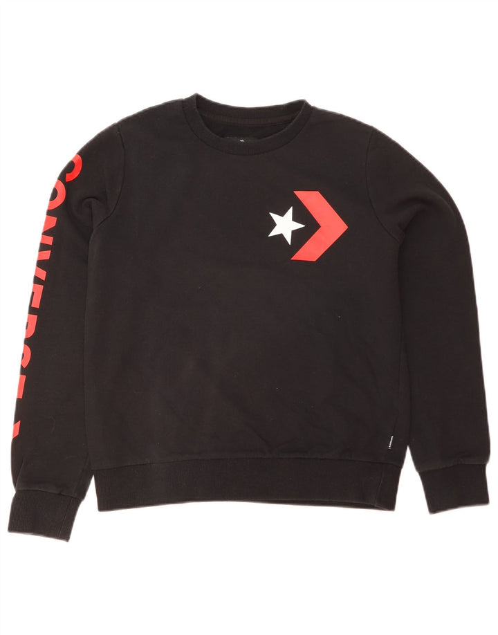 Converse - Sudadera gráfica para mujer, talla 8, color negro