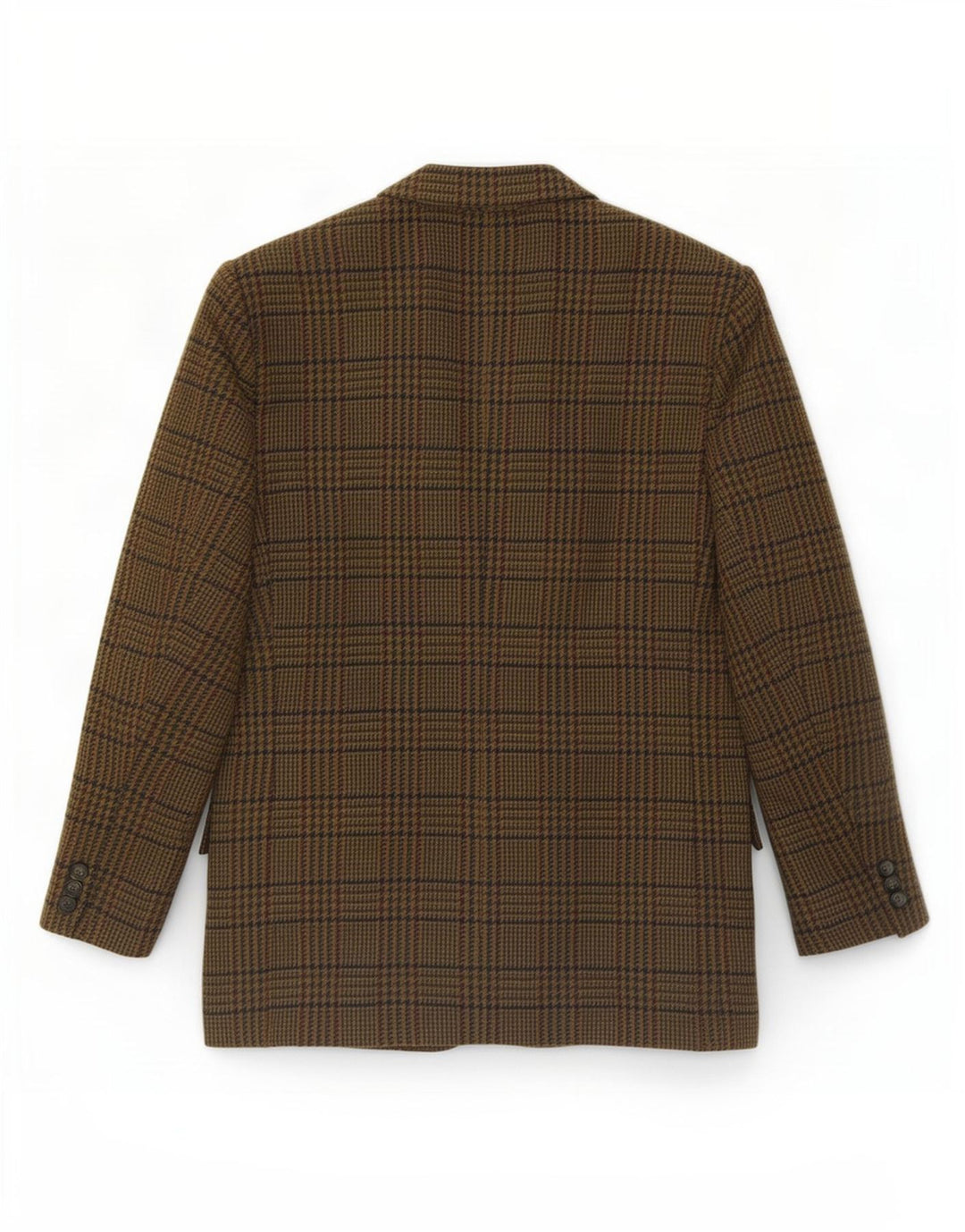 Vintage hombres 2 botones Blazer chaqueta IT 54 2XL lana de pata de gallo caqui