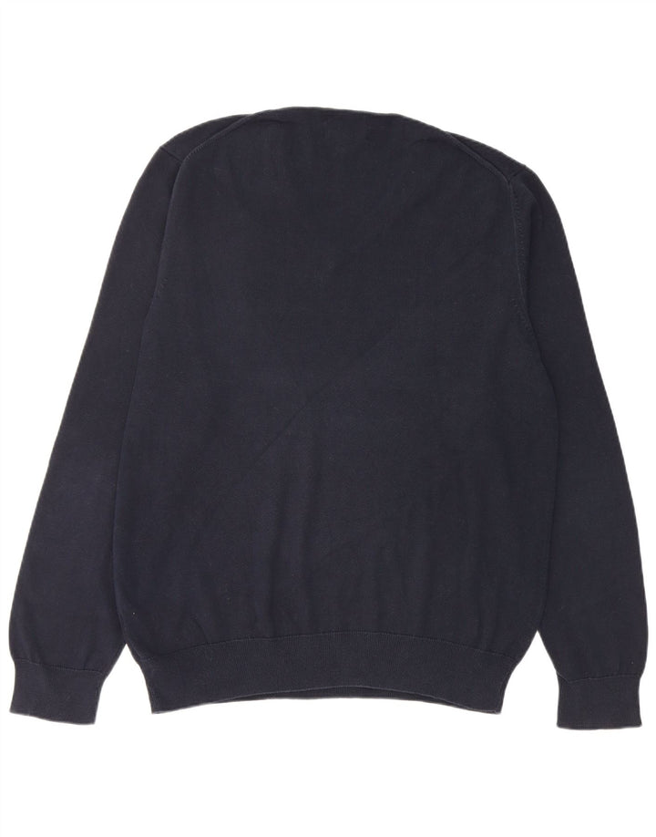 Marks & Spencer - Jersey con cuello en V para hombre, talla grande, algodón azul marino