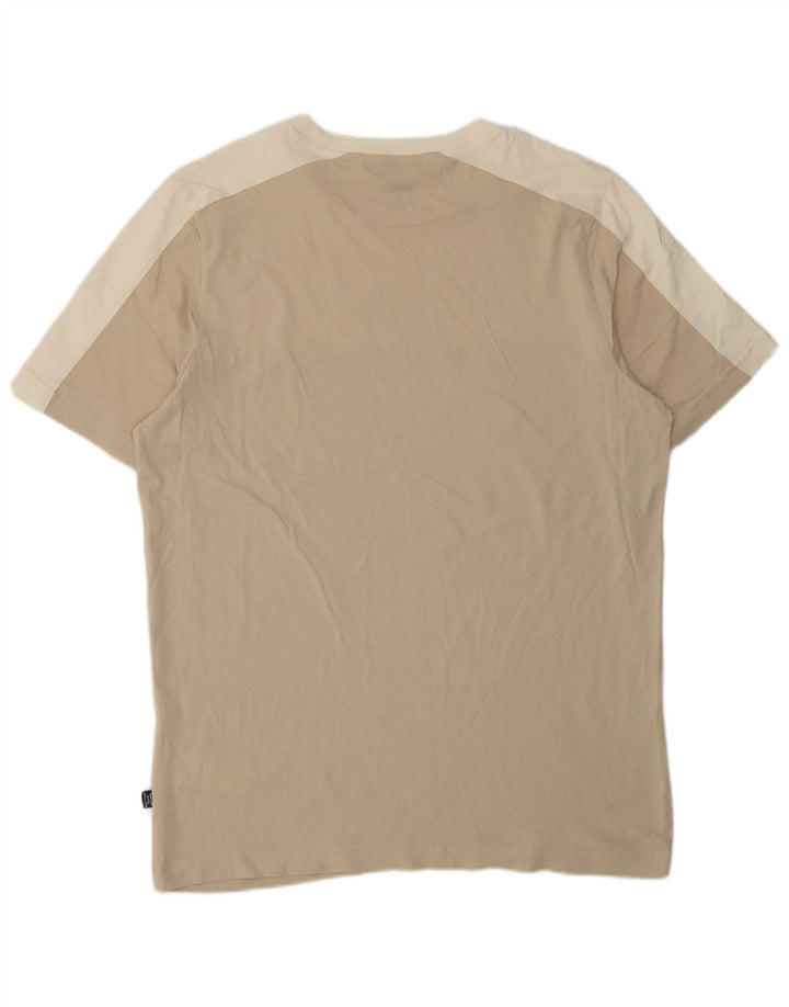 Puma Camiseta gráfica para hombre Top de algodón color block en beige medio