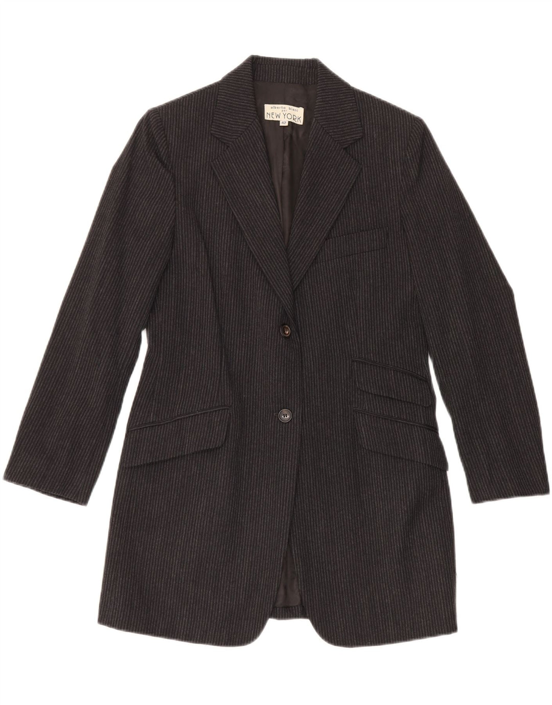 Alberto Biani Chaqueta Blazer Mujer IT 42 Clásico Rayas Gris Medio