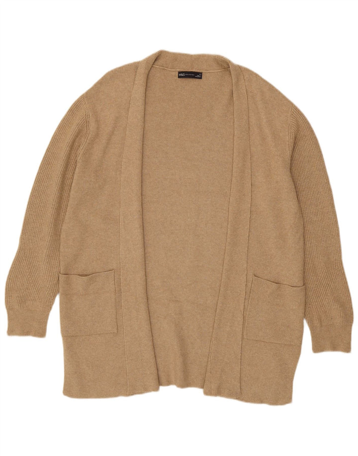 Marks & Spencer Suéter Cárdigan Abierto Largo para Mujer UK 46 Grande Beige