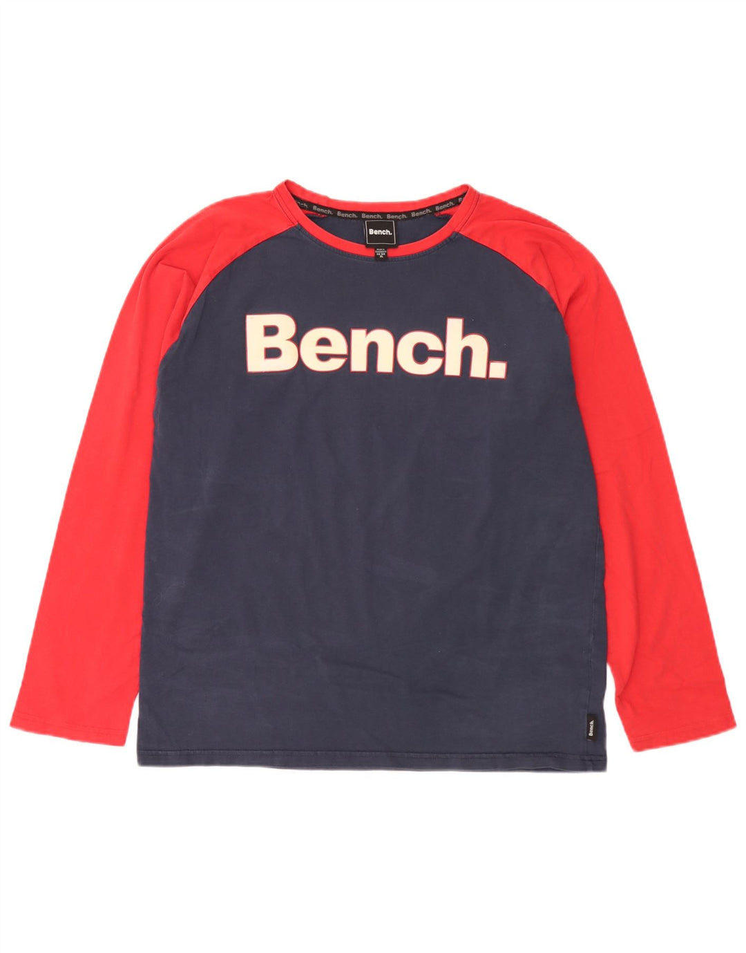 Bench Hombre Top gráfico manga larga XL Azul marino Colorblock Algodón