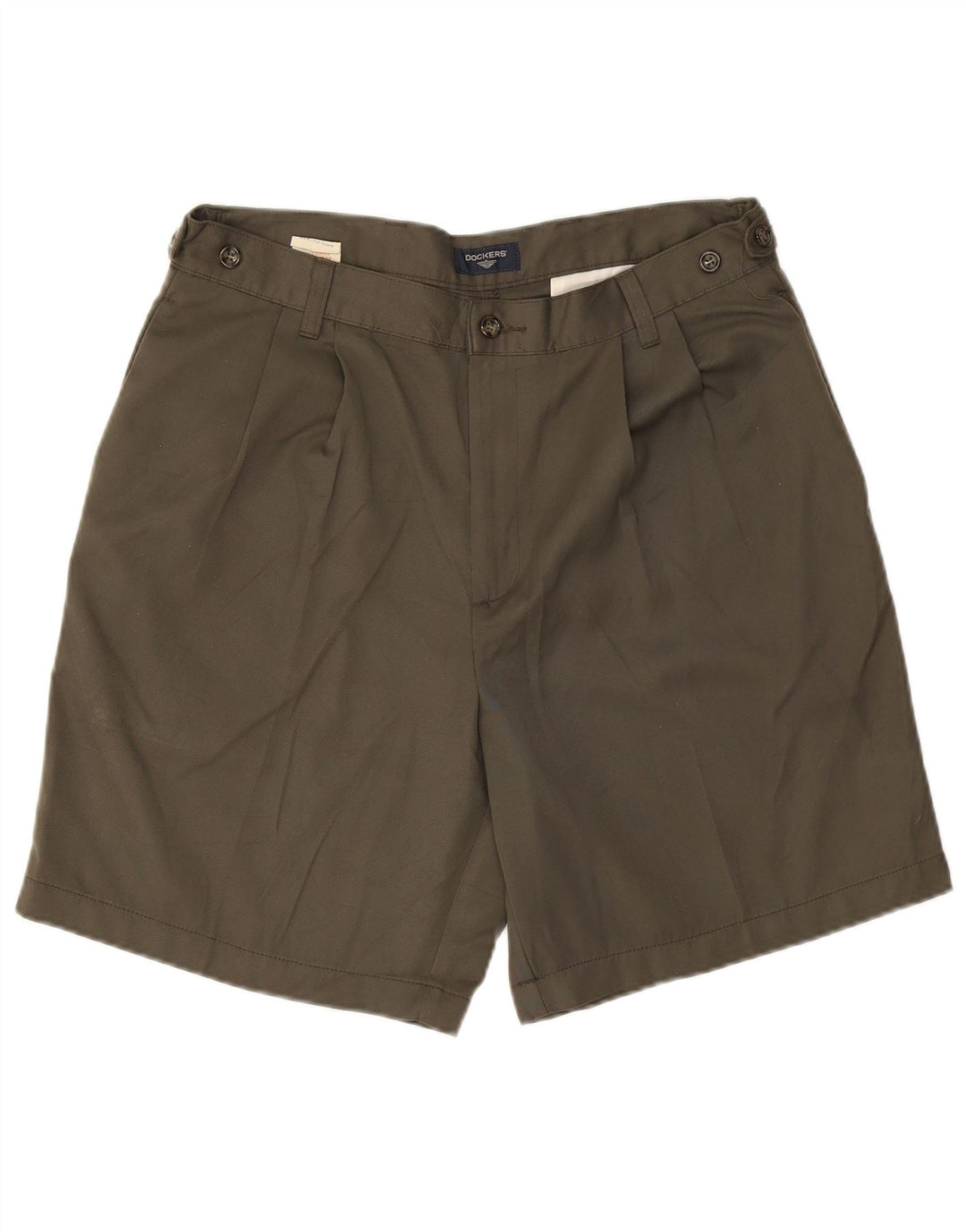 Dockers Pantalones cortos chinos pegados para hombre W34 Poliéster caqui grande