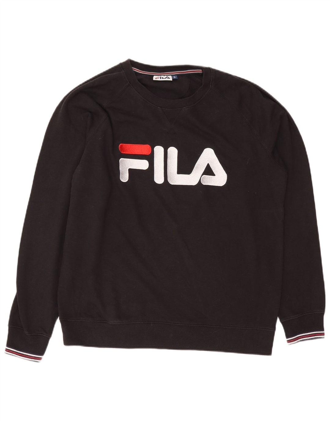 Fila Hombre Graphic Sudadera Jumper Grande Algodón Negro