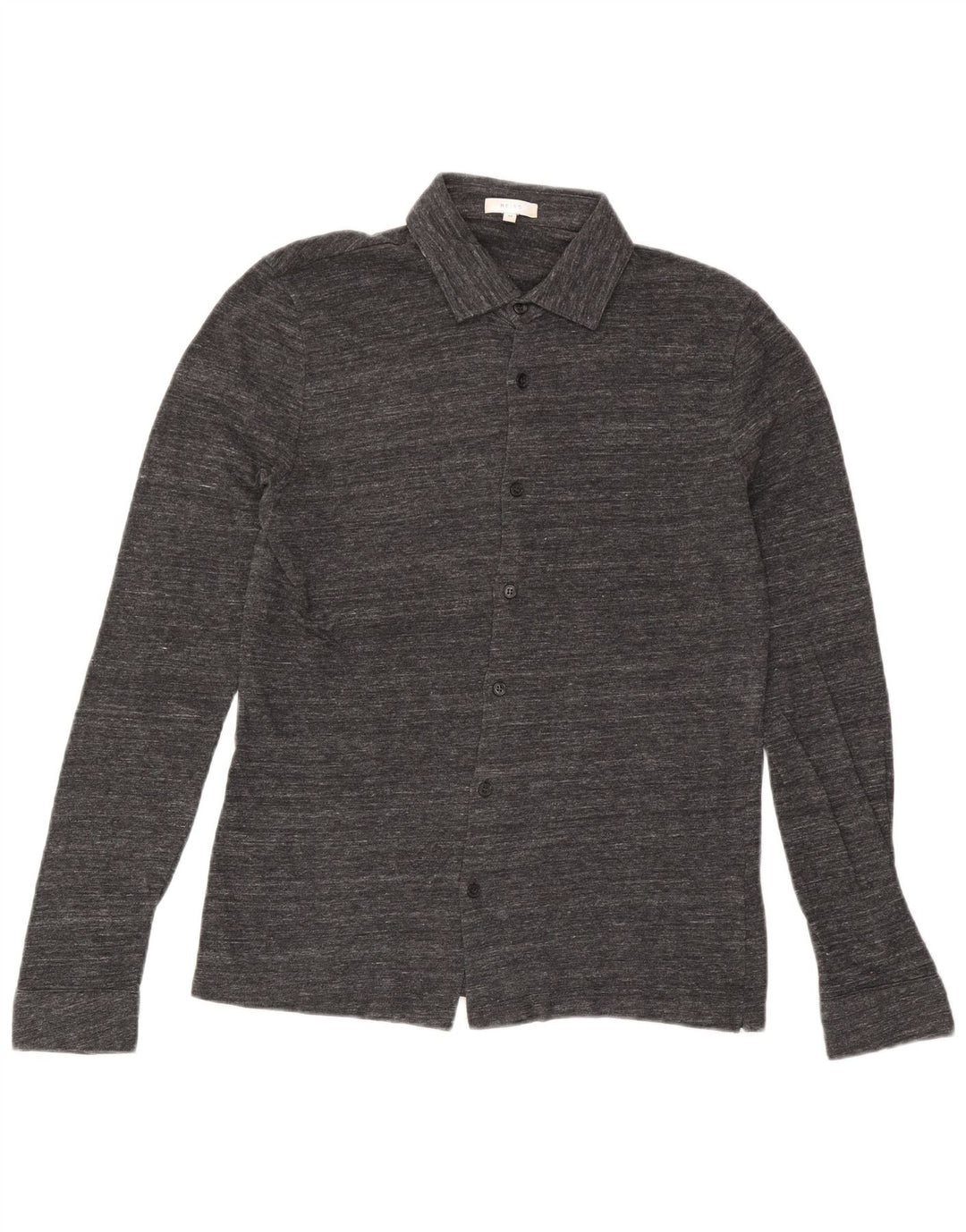 Camisa Reiss para hombre de algodón moteado en gris medio