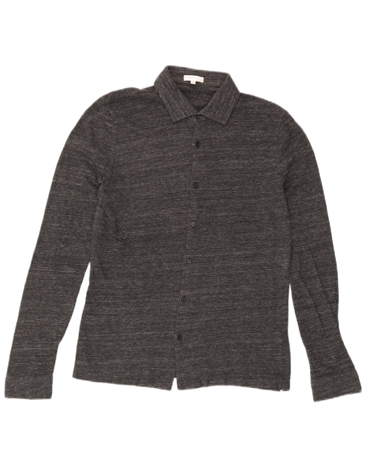 Camisa Reiss para hombre de algodón moteado en gris medio