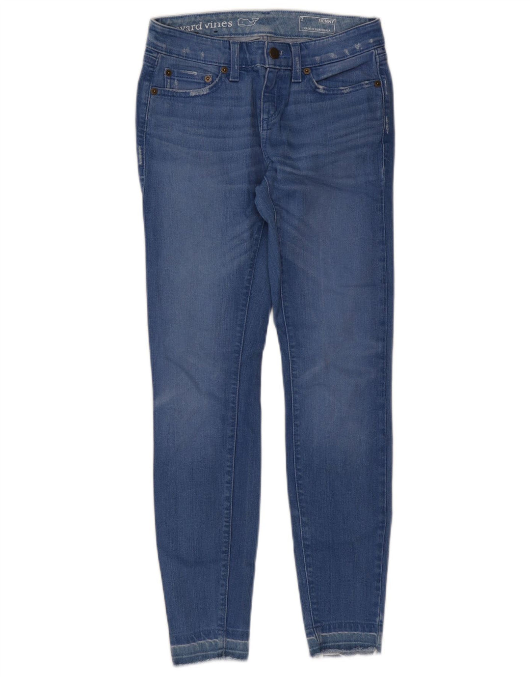 VINEYARD VINES Vaqueros ajustados desgastados para mujer US 2 XS W25 L28 Algodón azul