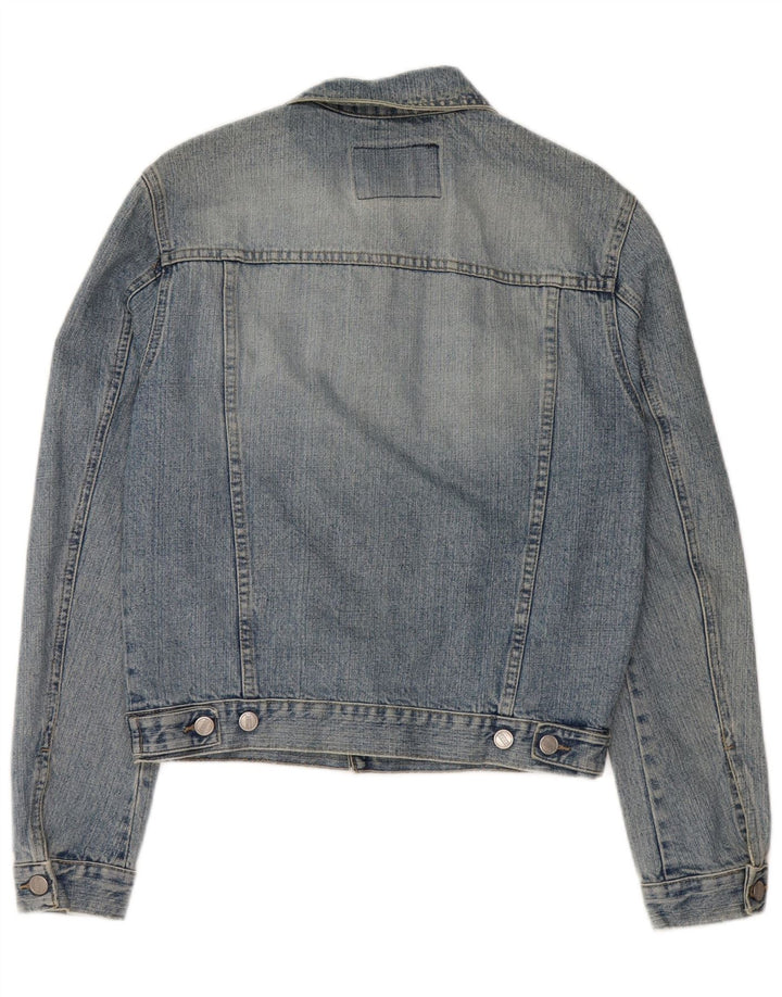 VINTAGE Chaqueta vaquera para mujer Reino Unido 12 Azul medio