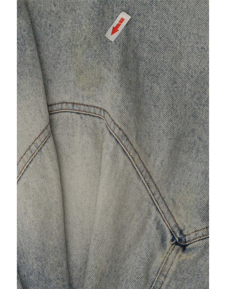 Vintage mujer crop denim chaqueta Reino Unido 14 azul medio