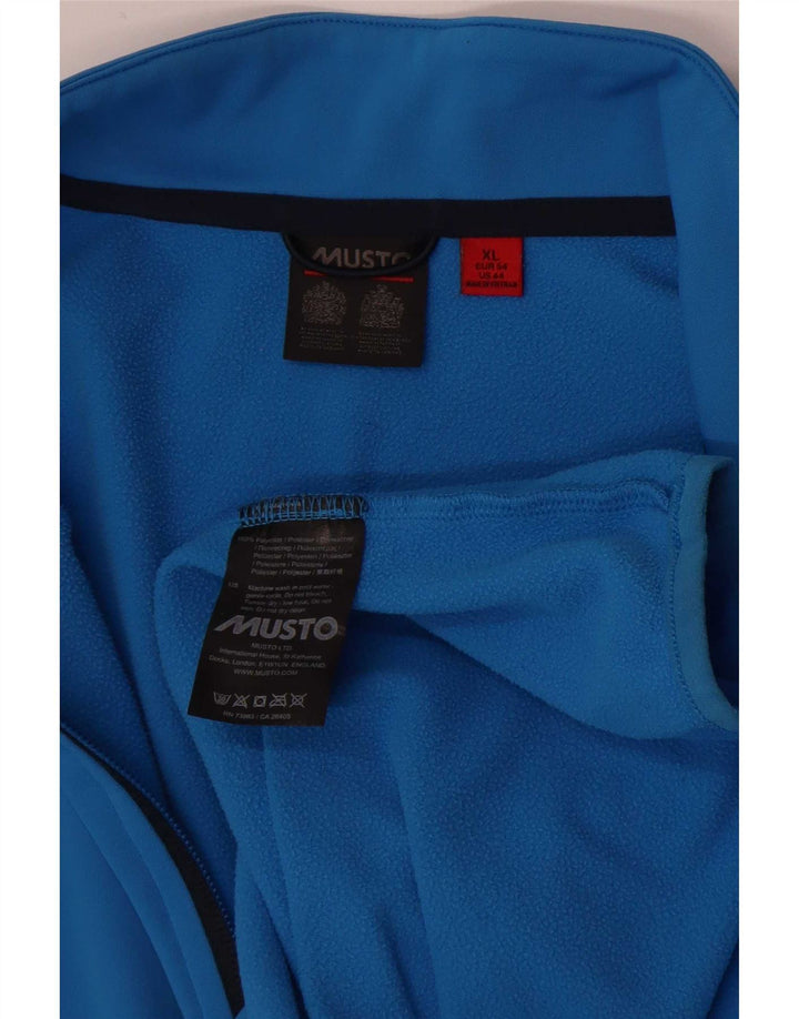 Musto Hombre Zip Neck Sudadera Jumper XL Poliéster Azul