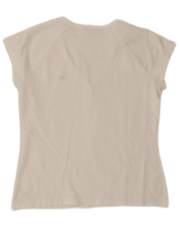 Camiseta Lacoste Mujer Top Talla 44 Grande Algodón Blanco