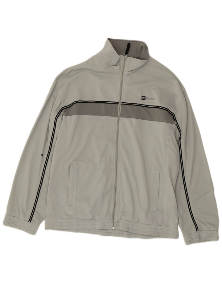 Lotto Hombre Chándal Top Chaqueta XL Gris Colorblock Poliéster