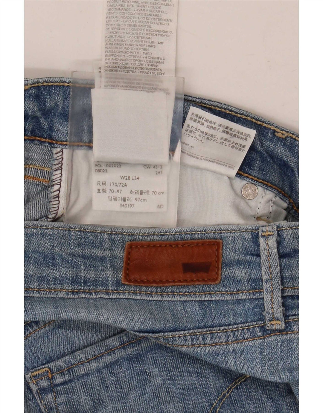 Vaqueros Levi's Mujer Rectos W28 L28 Algodón Azul