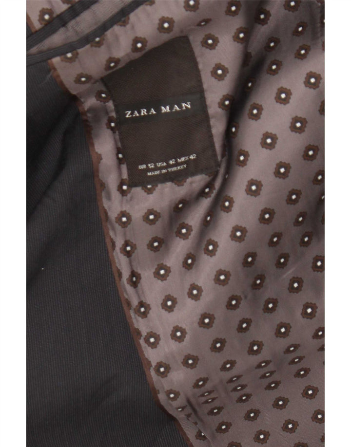Zara Chaqueta tipo blazer de 2 botones para hombre EU 52 Grande Azul marino a rayas