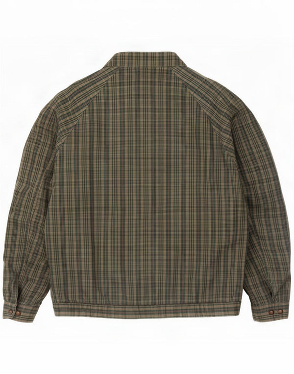 Chaqueta bomber vintage para hombre IT 46 Small Green Check