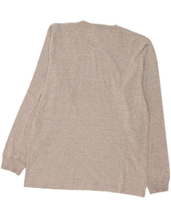 Champion Camiseta de manga larga para hombre de algodón moteado gris grande