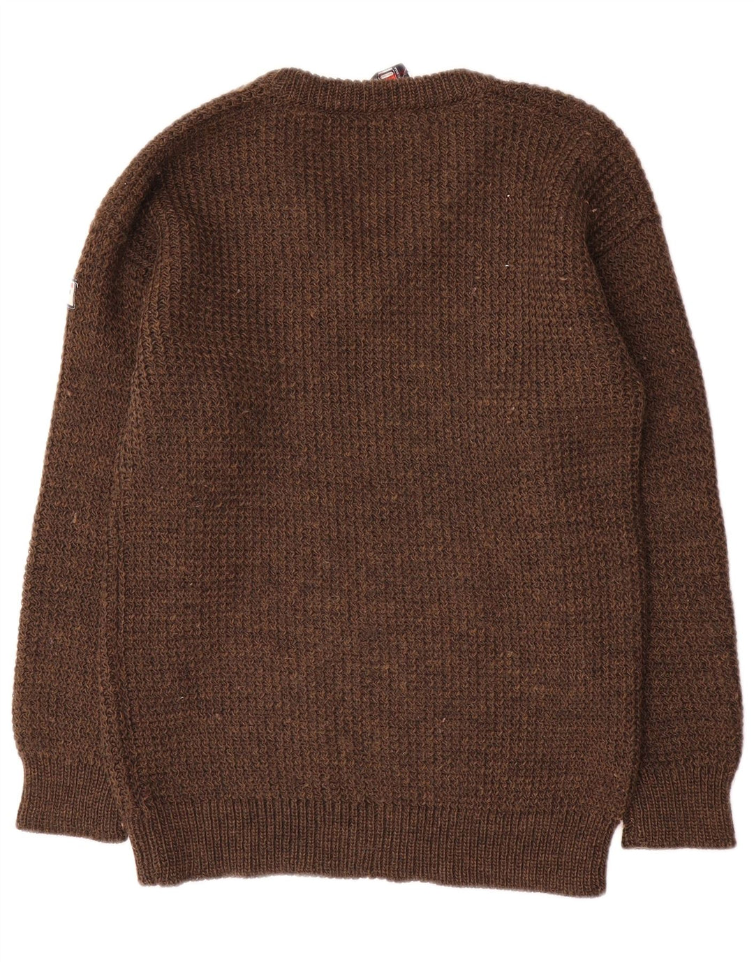 Fila Suéter tipo jersey con cuello en V para hombre UK 36 Small Brown Wool
