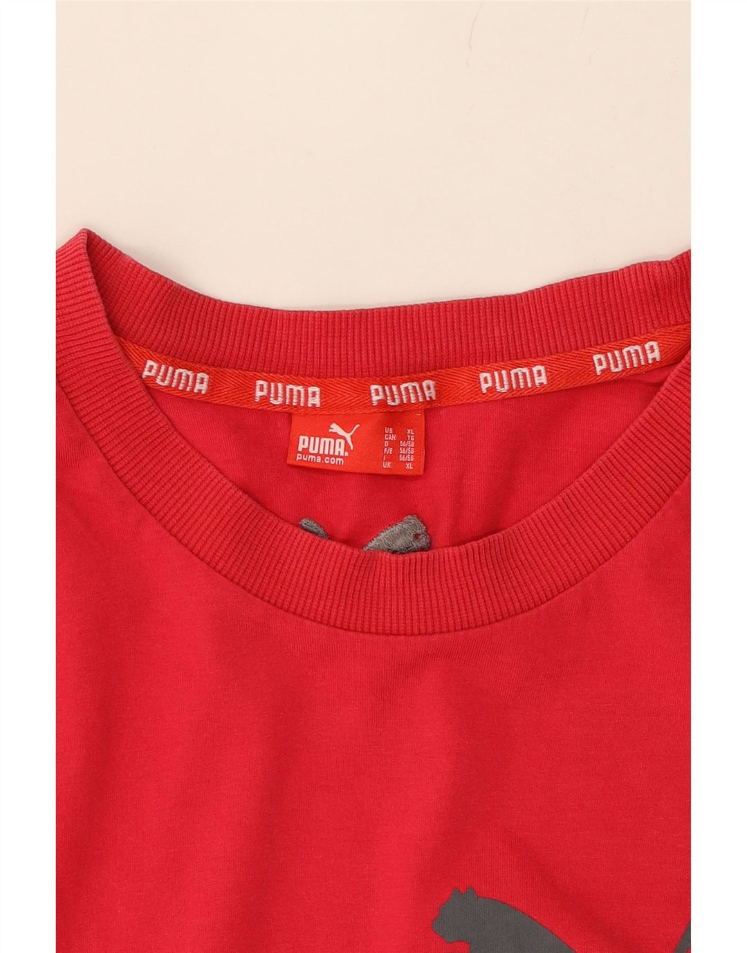 PUMA Mens Graphic T-Shirt Top XL Red Vintage Puma and Second-Hand Puma from Messina Hembry 