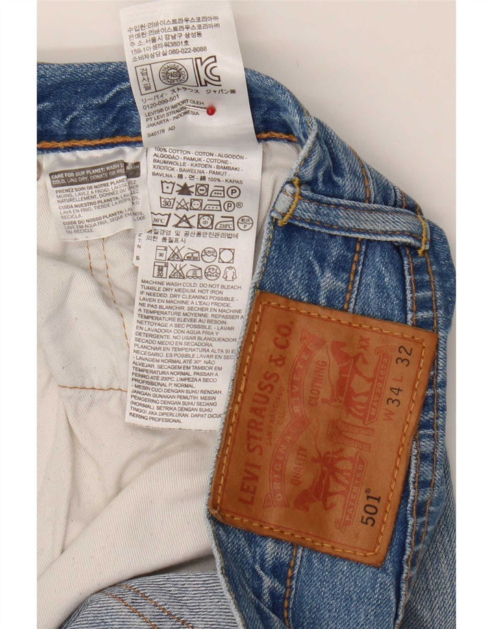 Levi's Vaqueros rectos 501 para hombre W34 L32 Algodón azul
