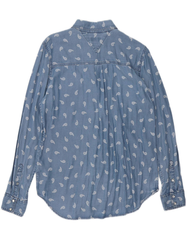 Tommy Hilfiger Camisa vaquera para mujer Reino Unido 44 Azul medio Paisley Lyocell
