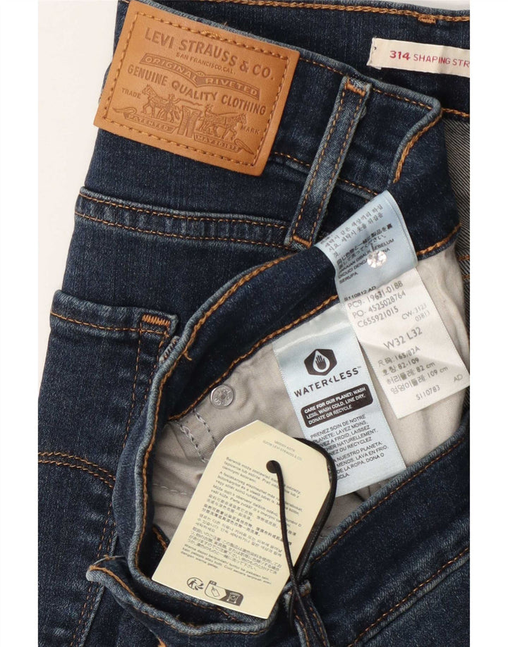 Levi's Mujer 314 Shaping Straight Jeans W32 L32 Algodón Azul Marino