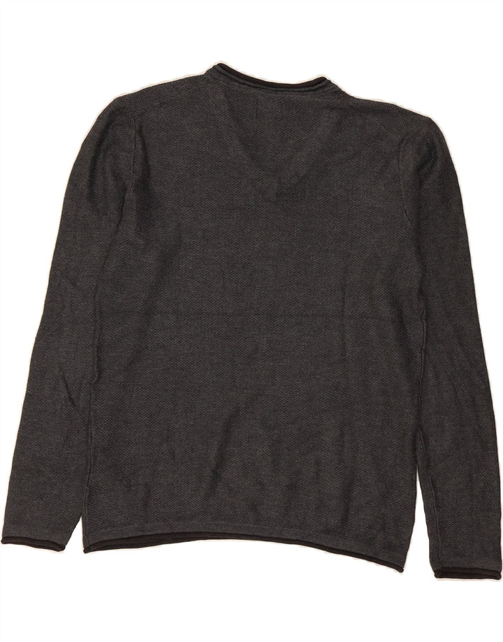 GUESS Mens V-Neck Jumper Sweater Small Grey Cotton Vintage Guess and Second-Hand Guess from Messina Hembry 