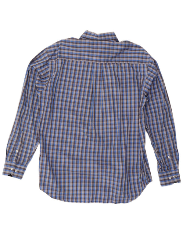 Adidas Camisa Hombre Talla 41 Algodón Azul Mediano A Cuadros