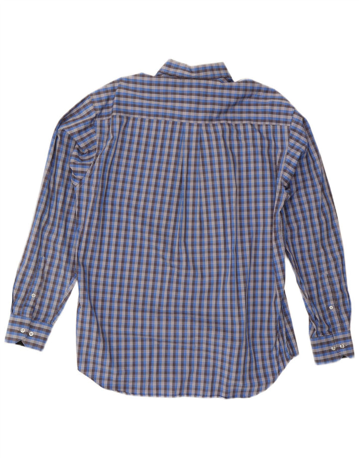 Adidas Camisa Hombre Talla 41 Algodón Azul Mediano A Cuadros