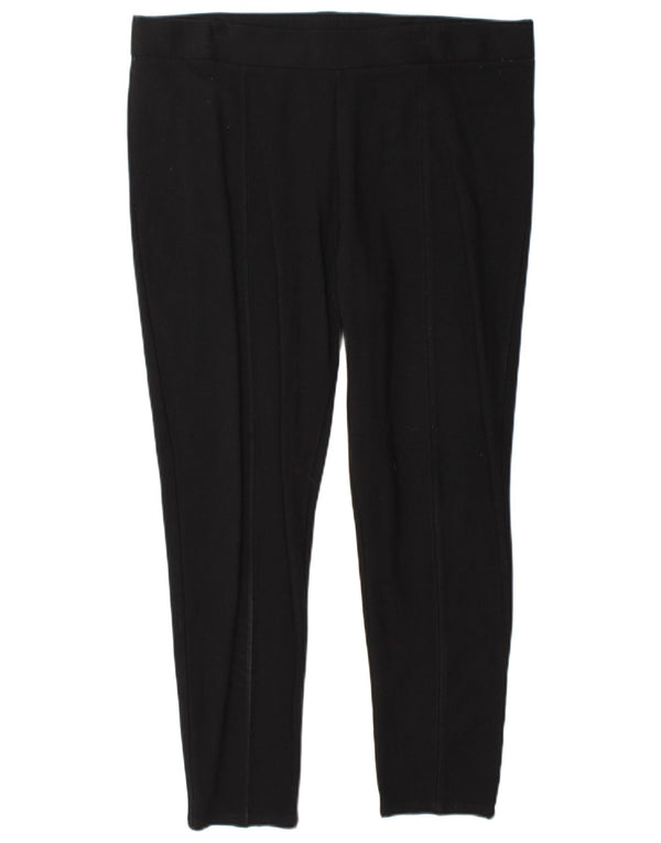 Marks & Spencer Pantalones informales ajustados para mujer UK 18 XL W38 L27 Negro