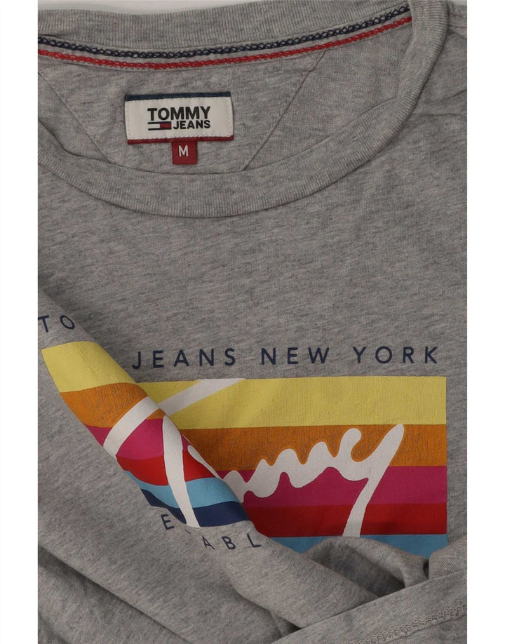 Tommy Hilfiger Camiseta gráfica para mujer Top UK 44 Gris medio