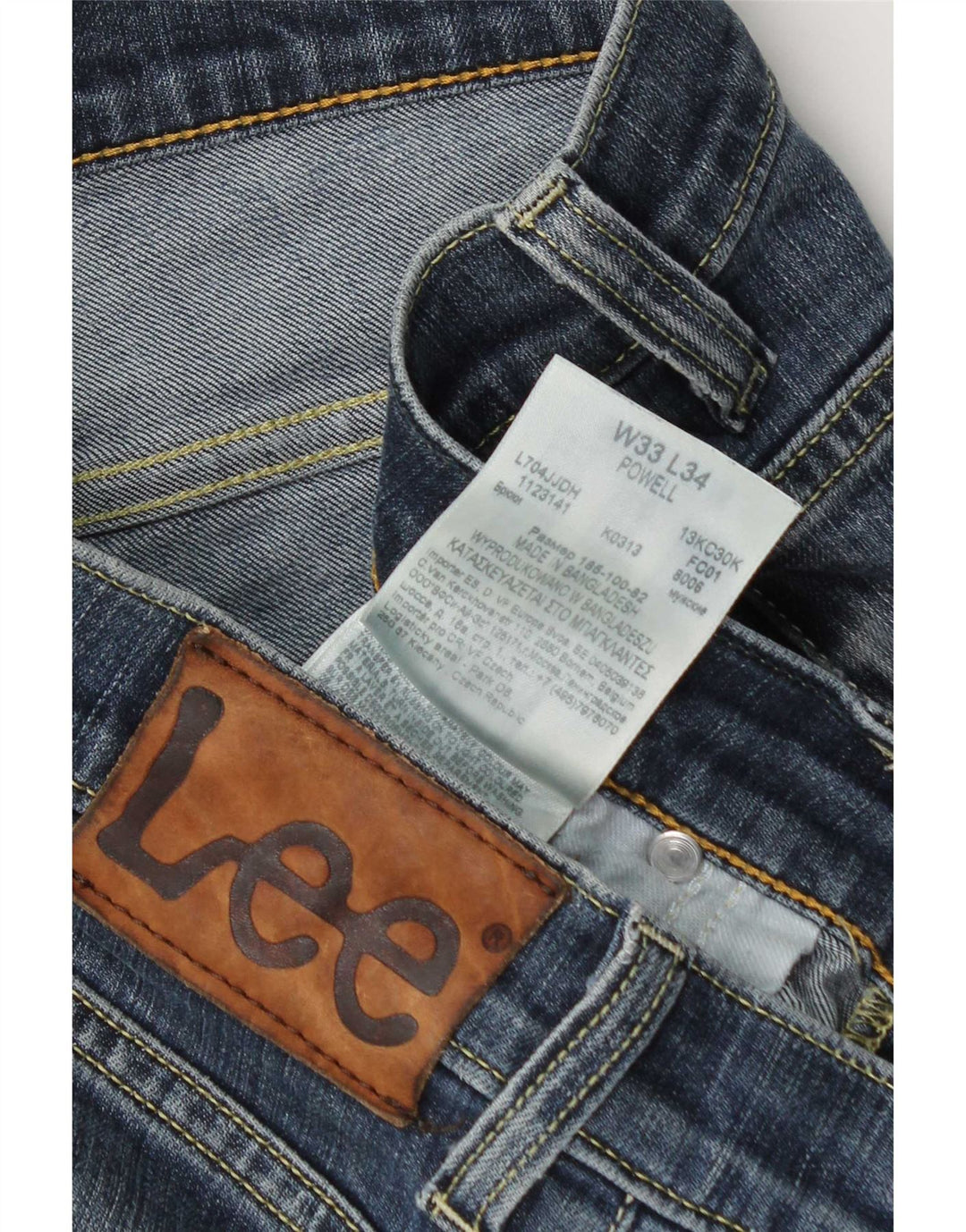 Lee Jeans Powell Slim para Hombre W33 L34 Algodón Azul