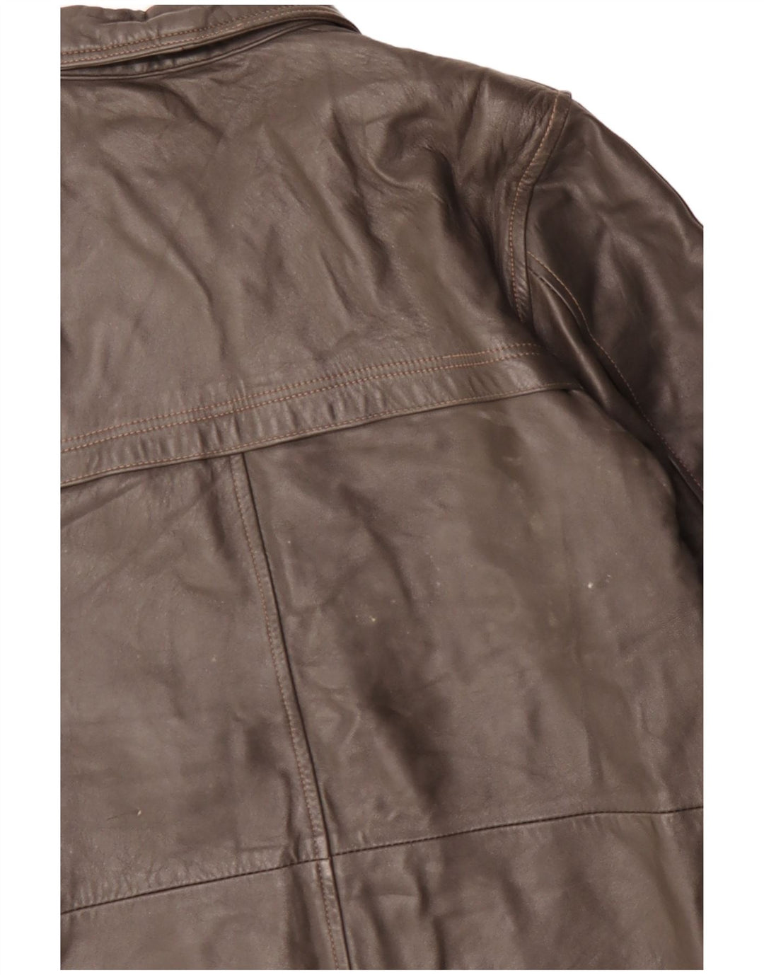 Chaqueta de cuero vintage para hombre IT 48 cuero marrón medio