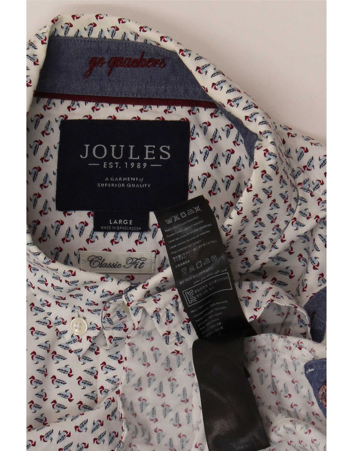 Camisa de corte clásico con estampado abstracto para hombre Joules Algodón blanco grande