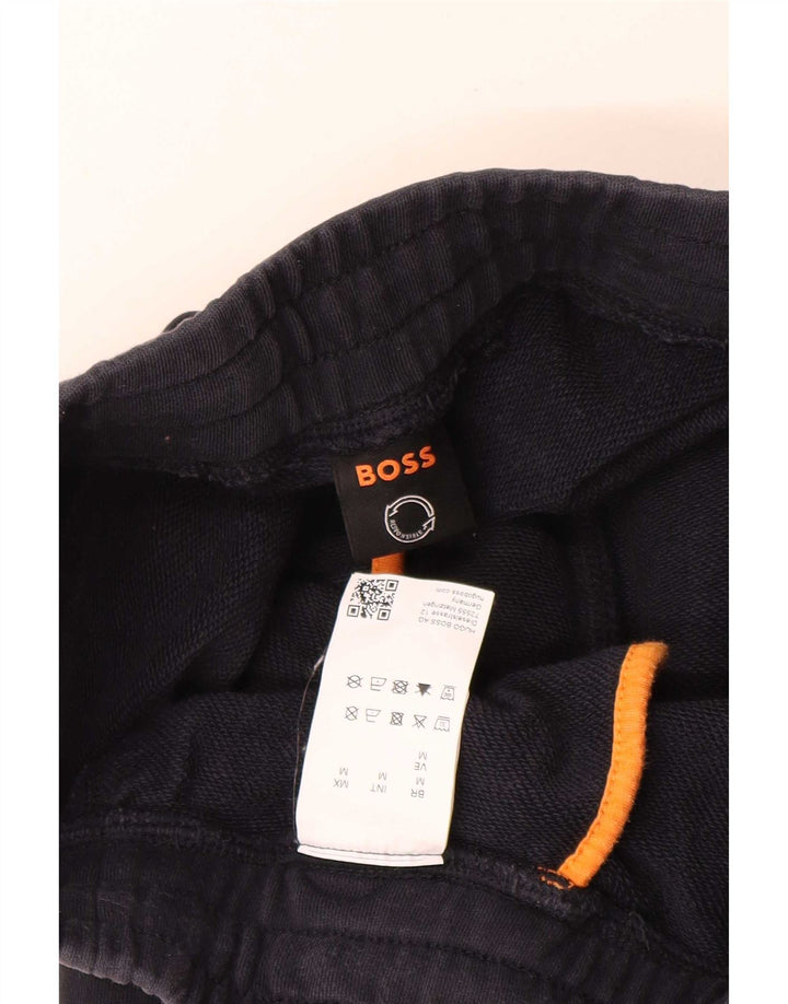 Pantalones Cortos Deportivos Hugo Boss Hombre Algodón Azul Marino Medio