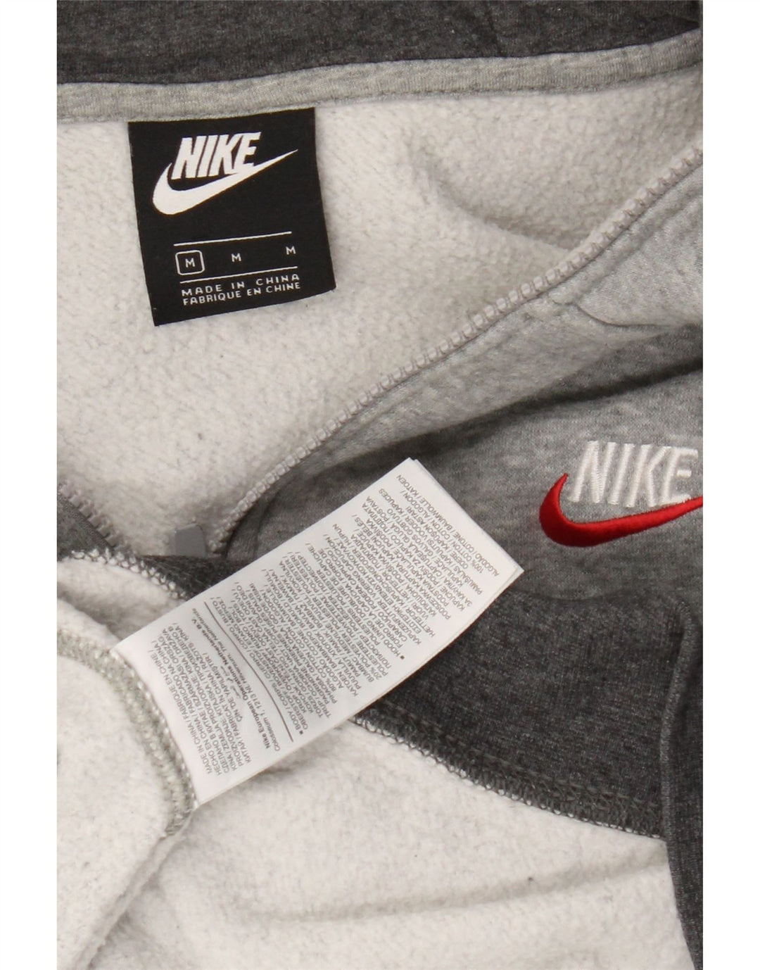 Nike - Sudadera con capucha y cremallera para hombre, algodón moteado en gris medio