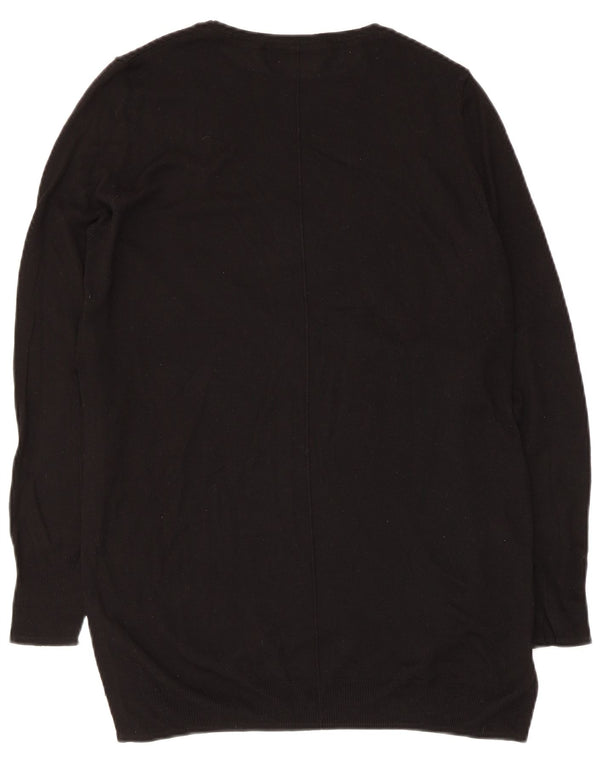 Zara - Jersey con cuello barco para mujer, talla 40, viscosa negra mediana