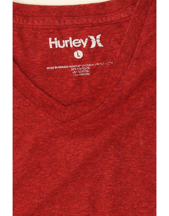 Hurley - Camiseta para hombre, talla grande, poliéster moteado rojo