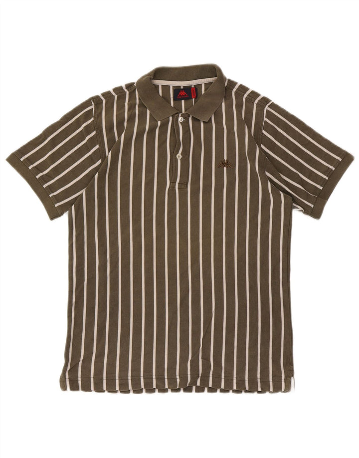 Polo Kappa Hombre De Algodón A Rayas Caqui Medio