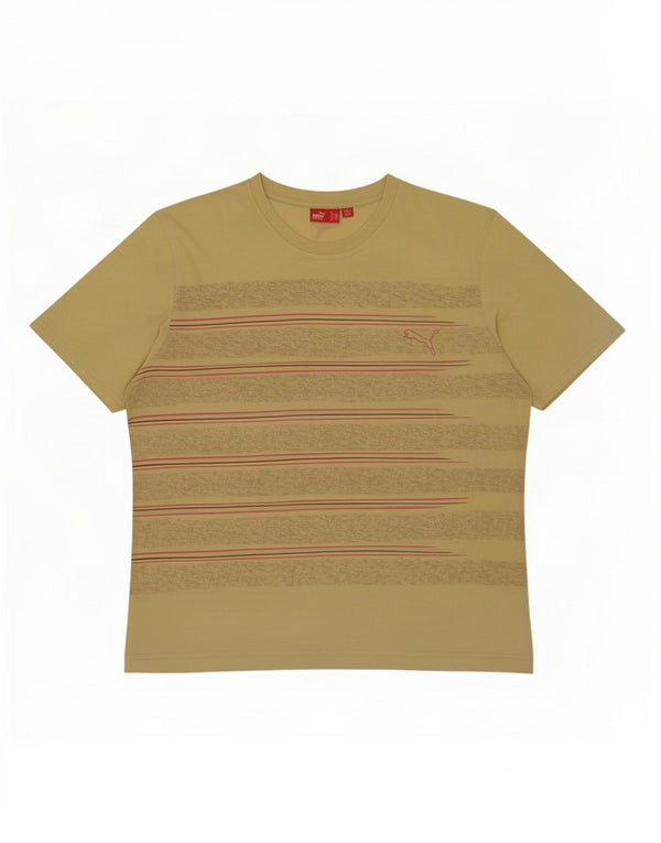 Camiseta Puma Hombre Top XL Algodón A Rayas Verde
