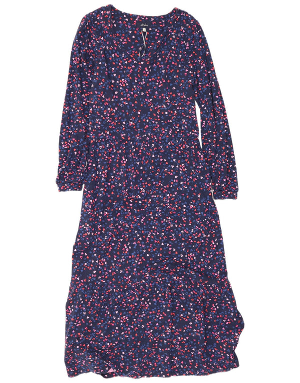 Joules Vestido largo de manga larga para mujer UK 44 Grande Corazón de viscosa azul marino