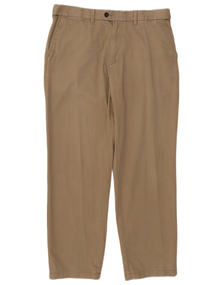 Marks & Spencer Pantalón de traje de corte regular para hombre W36 L31 Algodón beige