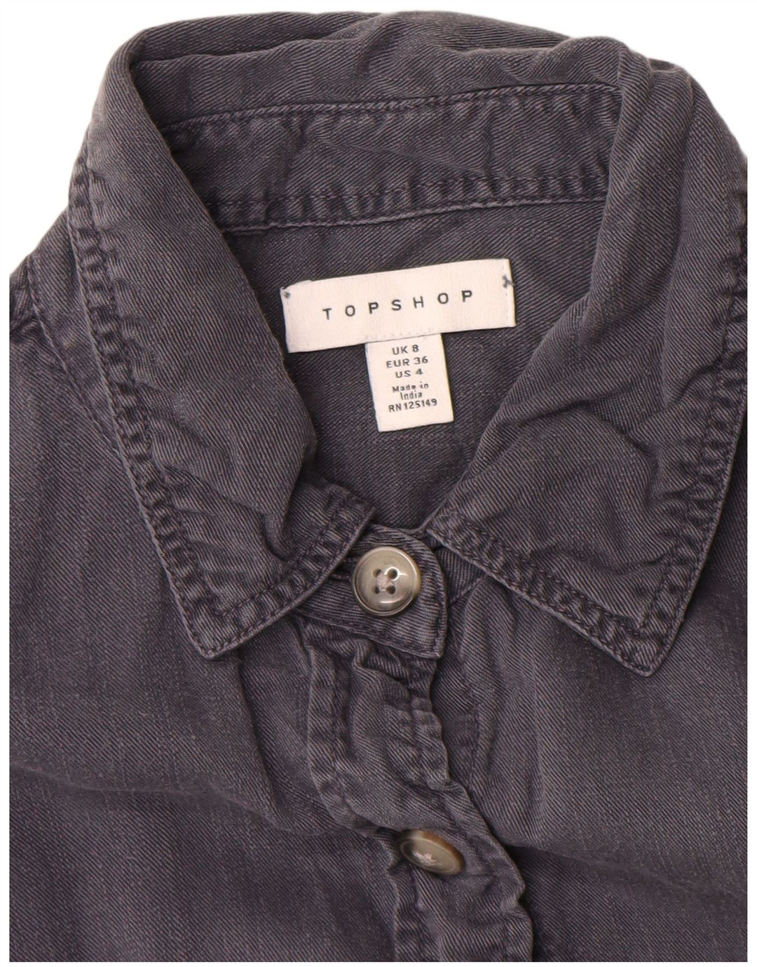 Camisa Topshop para mujer UK 8 Small Grey Tencel