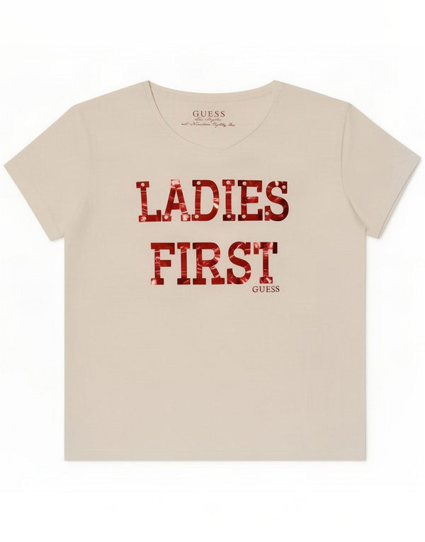 Guess Camiseta gráfica para mujer UK 44 Large White