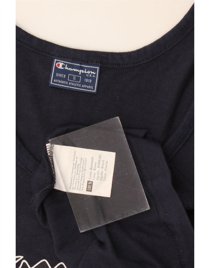 Champion Camiseta Sin Mangas Con Gráfico Para Hombre Pequeño Algodón Azul Marino