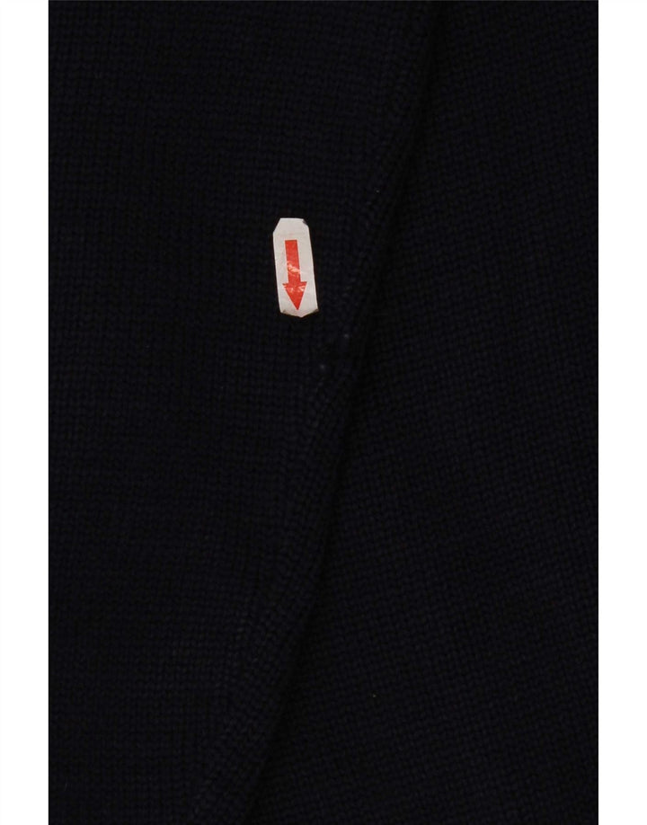 WoolOvers - Jersey con cuello alto para hombre, talla grande, lana azul marino