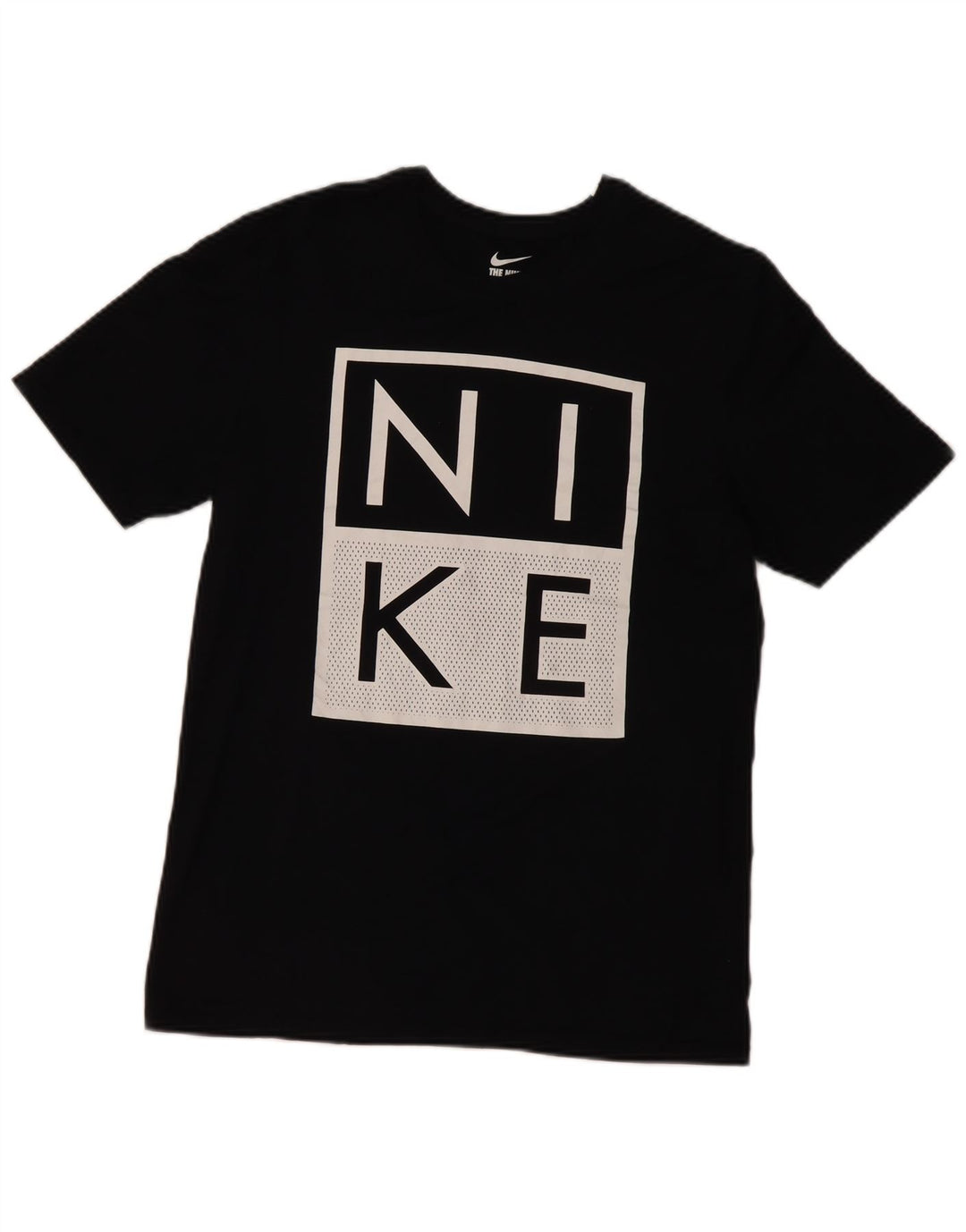 Nike Camiseta gráfica para hombre Top mediano de algodón negro