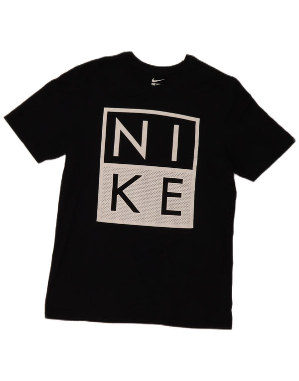 Nike Camiseta gráfica para hombre Top mediano de algodón negro