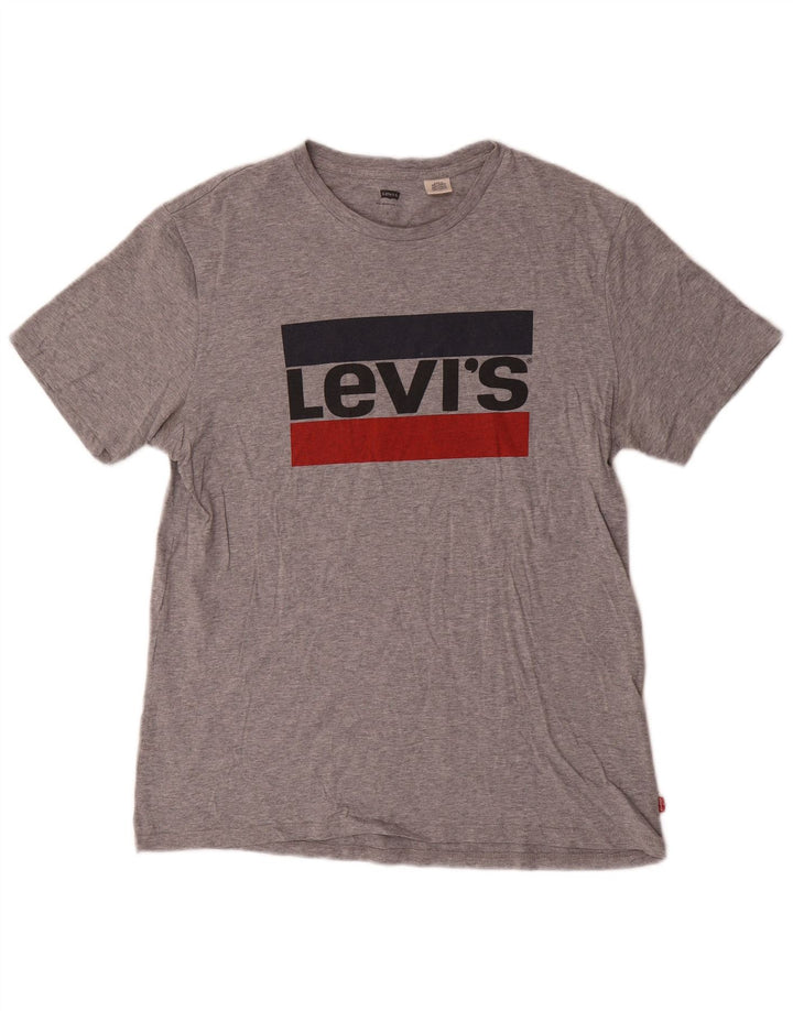 Levi's Camiseta gráfica para hombre Top grande gris moteado
